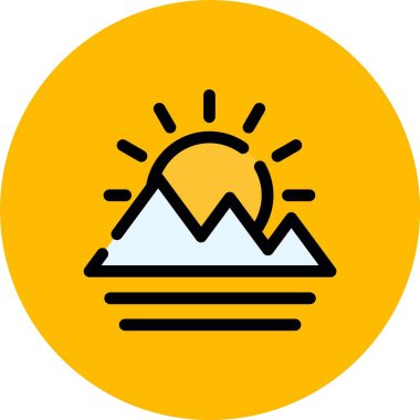 Güneş simgesi, vektör illüstrasyonu