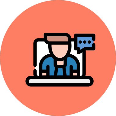 Dizüstü bilgisayarı olan insanların vektör simgesi