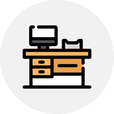 Mobilya simgesinin vektör illüstrasyonu