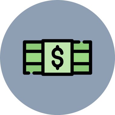 vektör Doları düz simgesi