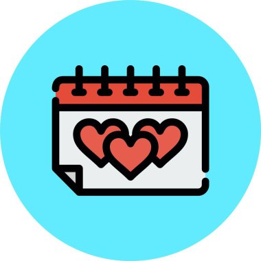 vektör kalp takvimi simgesi