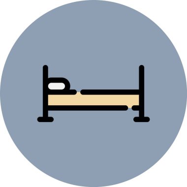 yatak simgesi, vektör illüstrasyonu