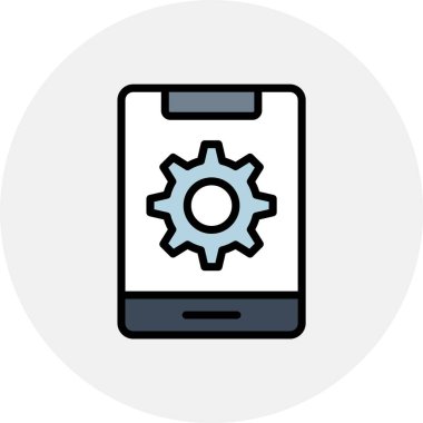 Vites simgesi vektör illüstrasyonlu akıllı telefon