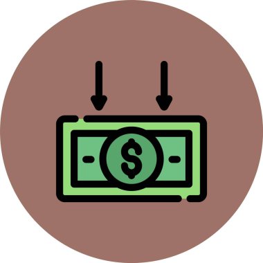 Doları vektör simge işareti simge vektör çizim kişisel ve ticari kullanım için..