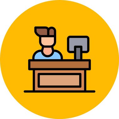 Ofis çalışanının vektör illüstrasyonu