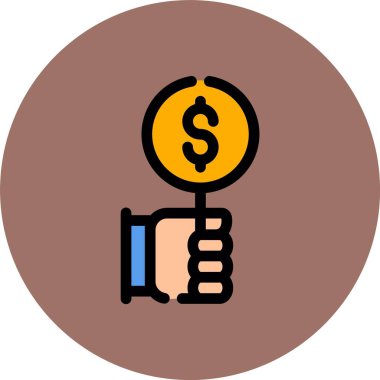 para ve finans konsepti ikonu, vektör illüstrasyonu