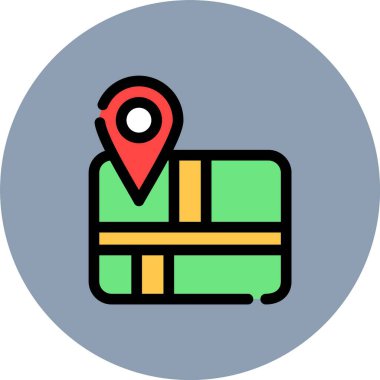 Konum Doldurulmuş Vektör Simgesi Tasarımı