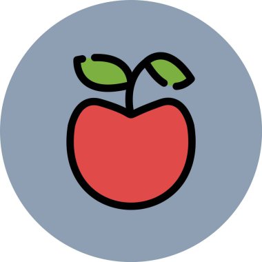 Elma. Web simgesi basit illüstrasyon