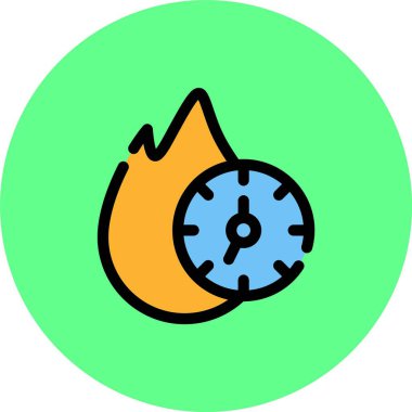 Alarm saat simgesi. Ana alarm saat vektör rengi düz izole