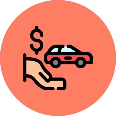 Para simgesi vektör illüstrasyonuyla el