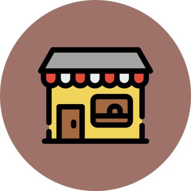 dükkan simgesi, vektör illüstrasyonu