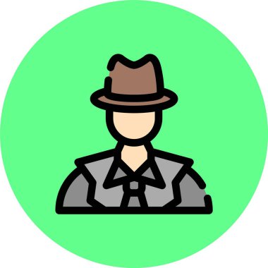 Siyah şapkalı bir adamın vektör çizimi