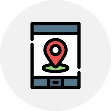 harita işaretleyici düz vektör dekoru