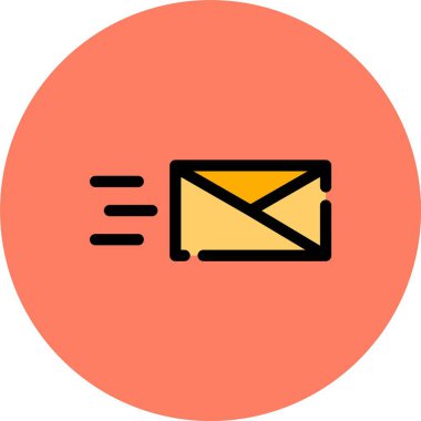 Zarf Düz Çember Vektör Simgesi Tasarımı