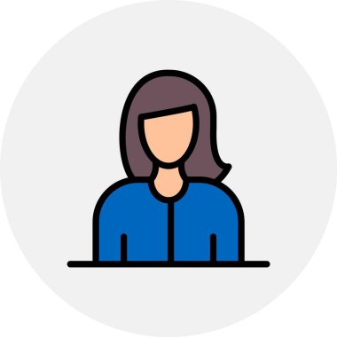 Dizüstü bilgisayar vektör çizimi olan kadın avatarı