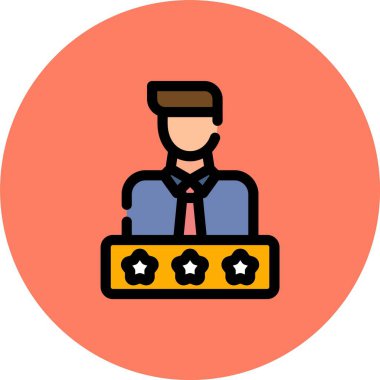 Yıldız simgesine sahip bir iş adamı, özet tarzı