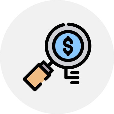 arama vektörü düz renk simgesi