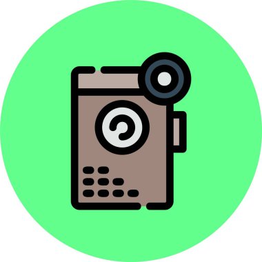 Benzersiz Kamera Vektörü Kabartma Simgesi