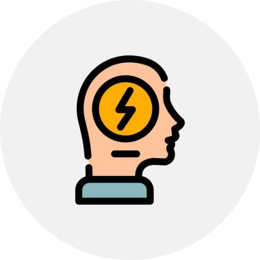 Fikir düz simgesi, vektör illüstrasyonu