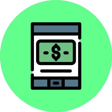 Dolar para simgesi renk ana hatları vektörü