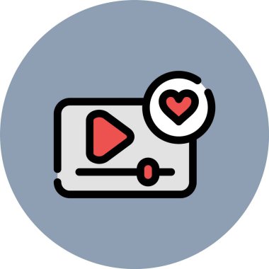 kalp ve çalma düğmesi, vektör illüstrasyonu