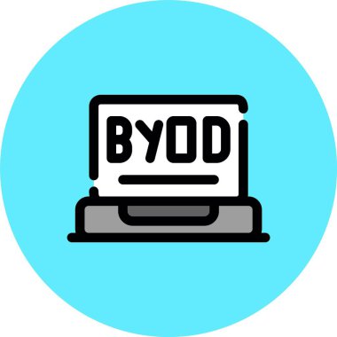 Eşsiz Laptop Vektör Satır Simgesi