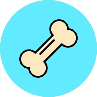 vektör kemiği düz simgesi