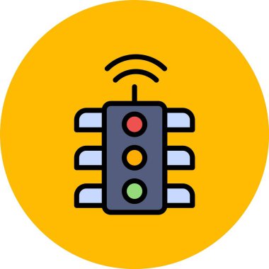 Modern b 'nin vektör çizimi trafik ışığı simgesinden yoksun