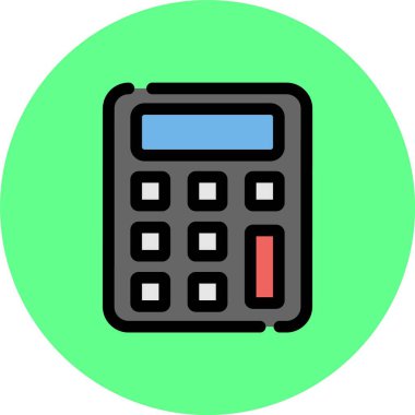 Hesap makinesi simge. Hesap makinesi vektör simgesi web için anahat çizimi