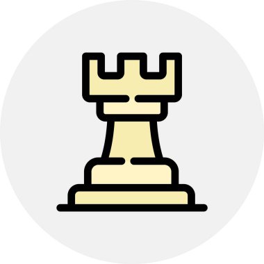 oyun satranç taşı simgesi, vektör illüstrasyonu