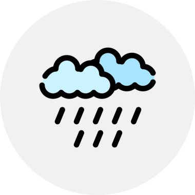 yağmur ikonu vektör illüstrasyonu