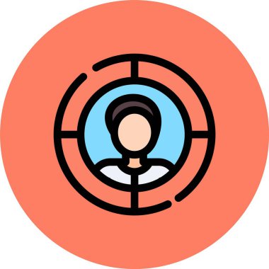 hedef simge renk ana hatları vektörü