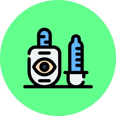 Göz merceği simgesi renk ana hatları vektörü