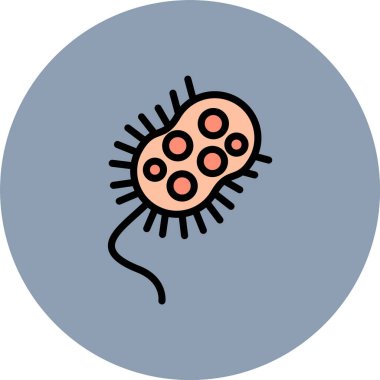 Bakteri simgesi. Bakterilerin basit illüstrasyon vektör web simgesi