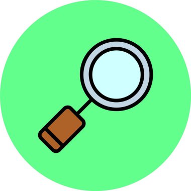 Büyüteç simgesi. Büyütme cam vektör simgesinin ana hatları izole edildi