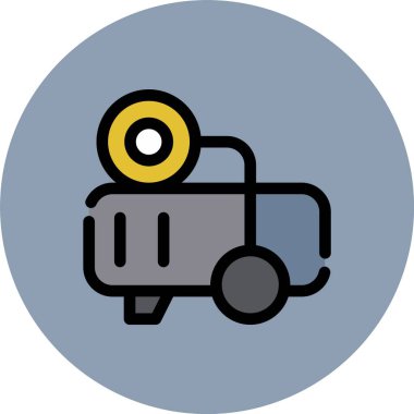 araba motoru servis simgesi, düz stil