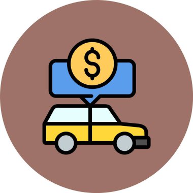 araba sigortası ikonu vektör illüstrasyonu