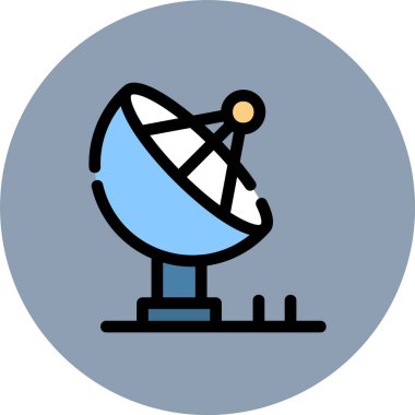 uydu antenleri mavi ana hatlı simge tasarımı