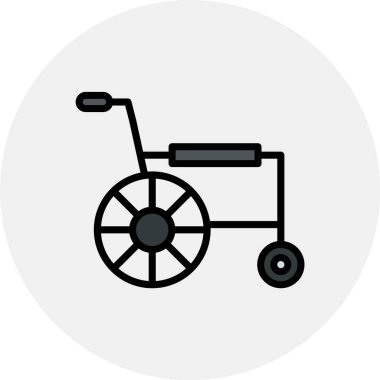 wheelchair vector color line icon