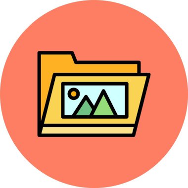 kamera resim simgesi renk ana hatları vektörü