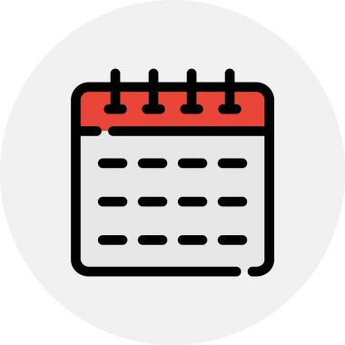 Şeffaf bir arkaplanda takvim vektör illüstrasyonu. Birinci kalite semboller. Konsept ve grafik tasarımı için vuruş simgesi.