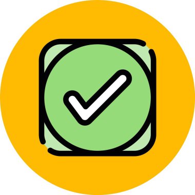 İşaretli daire simgesini, vektör tasarımını kontrol et