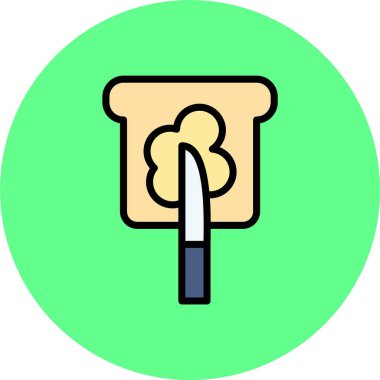 bıçak bıçak simgesi renk dış hat vektörü