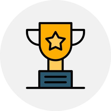 ödül kupa simgesi, vektör illüstrasyonu