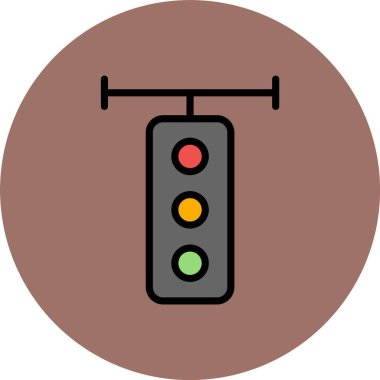 Trafik ışığı simgesi. Web için yol vektör simgelerinin özet çizimi