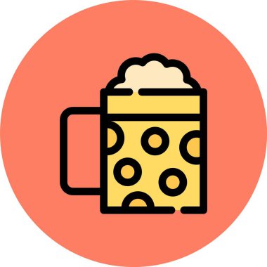 bira kupası daire ikon vektör illüstrasyonlu