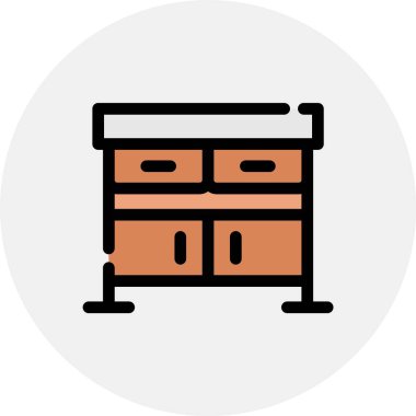 Mobilya ikonu vektör illüstrasyonu, ev mobilyası kavramı