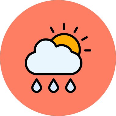 Hava durumu. Web simgesi basit illüstrasyon