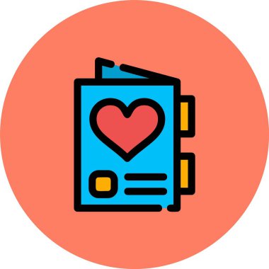 Bir kalp ve kitabın vektör çizimi