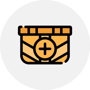 kutu ana hatları doldurulmuş vektör simgesi tasarımı